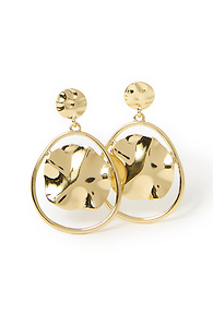 Hammered Geo Drop Earrings Slide 1