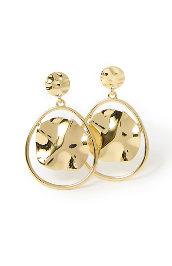 Hammered Geo Drop Earrings Slide 1