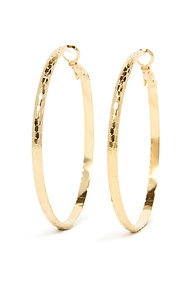 Geo Etched Hinge Back Hoop Earrings Slide 1