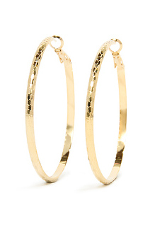 Geo Etched Hinge Back Hoop Earrings Slide 1