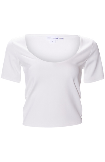 Good American Scuba Scoop Crop Tee Slide 1