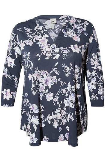 Split Neck Floral Top Slide 1