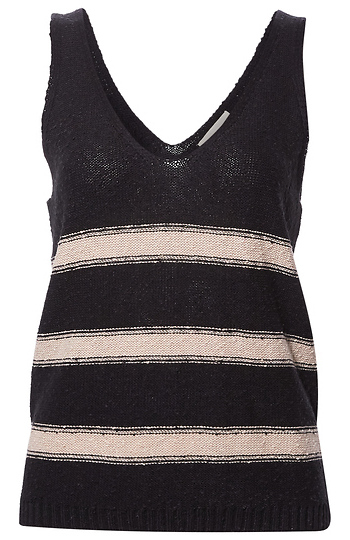 Striped V-Neck Tank Slide 1
