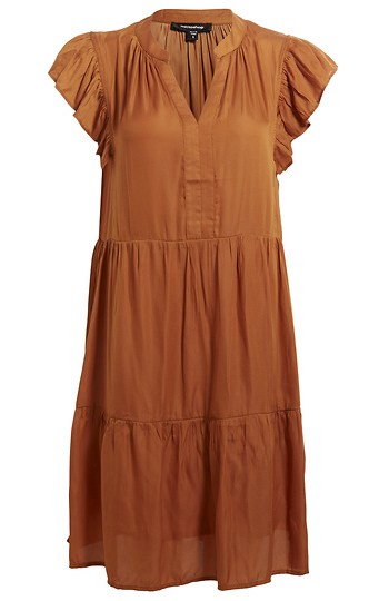 Tiered Split Neck Mini Dress Slide 1