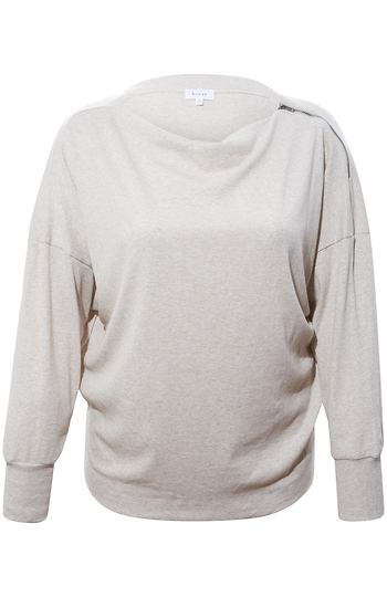 Ribbed Side-Zip Knit Top Slide 1