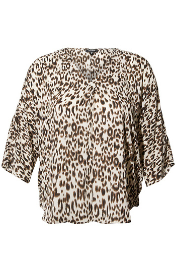 Animal Print Dolman Sleeve Top Slide 1