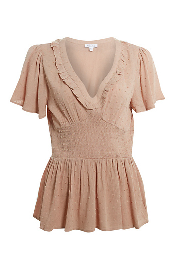 Swiss Dot Smocked Top Slide 1