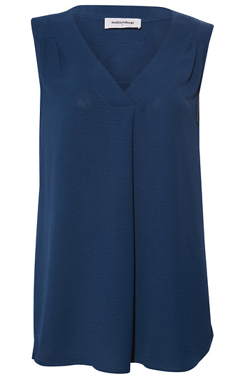 Front Pleat V-Neck Top Slide 1