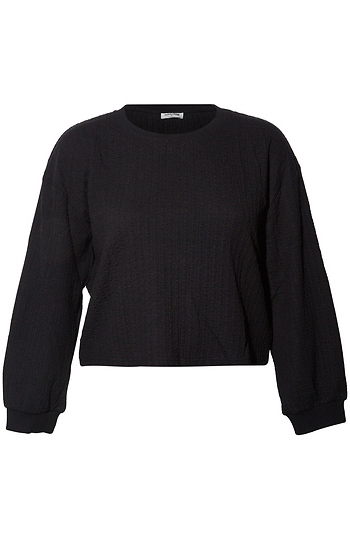 Long Sleeve Textured Crop Top Slide 1