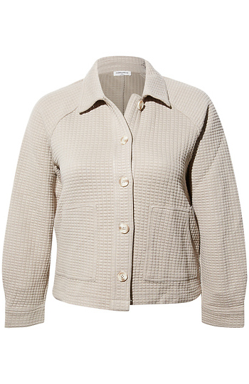 Textured Button Up Jacket Slide 1