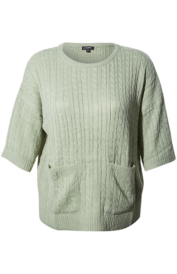 3/4 Sleeve Cable Knit Sweater Slide 1