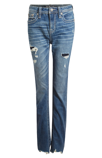 Distressed Slim Straight Jean Slide 1