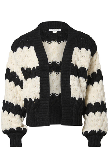 Scallop Striped Cardigan Slide 1