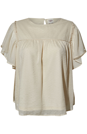 Textured Ruffle Sleeve Top Slide 1