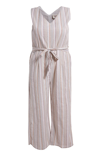 Stripe Belted Jumpsuit Slide 1