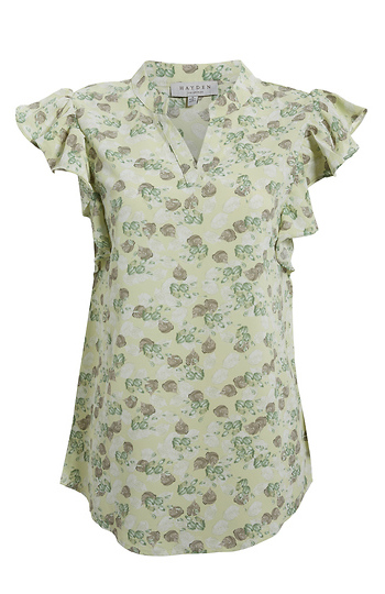 Ruffled Split Neck Slide 1