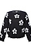 Distressed Floral Patterned Pullover Sweater Thumb 1