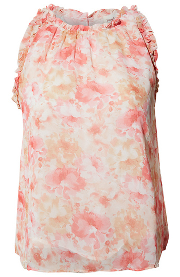 Ruffle Trimmed Floral Chiffon Tank Slide 1