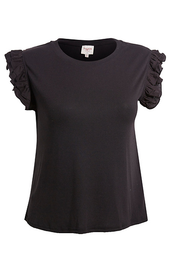 Mix Media Ruffle Knit Top Slide 1