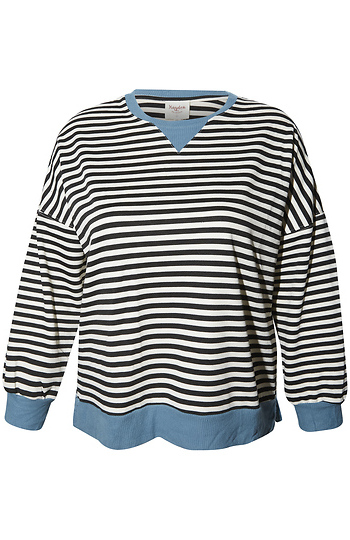 Contrast Trim Stripe Long Sleeve Slide 1