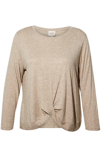 Twist Front Long Sleeve Top Slide 1
