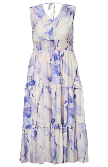 Watercolor Printed Dress Slide 1