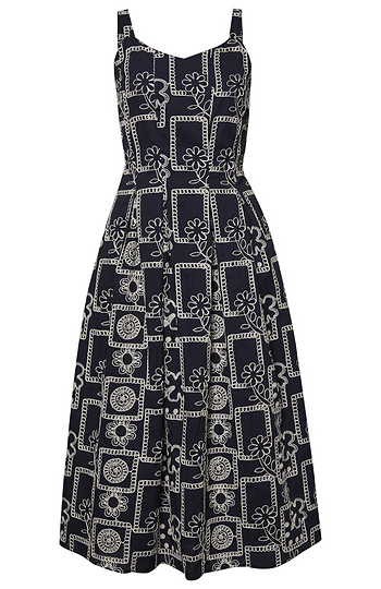 Embroidered Midi Dress Slide 1