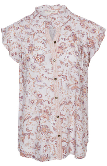 Floral Button Front Blouse Slide 1