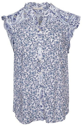 Ruffled Split Neck Blouse Slide 1