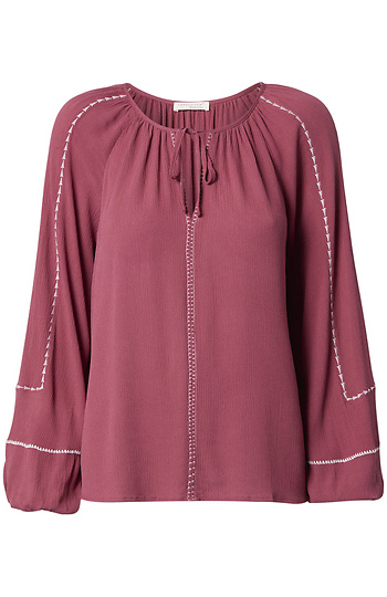 Long Sleeve Printed Stitched Blouse Slide 1