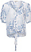 Puff Sleeve Front Knot Tie Top Thumb 1