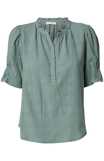 Puff Sleeve Ruffle Blouse Slide 1