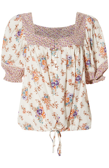Floral Puff Sleeve Blouse Slide 1