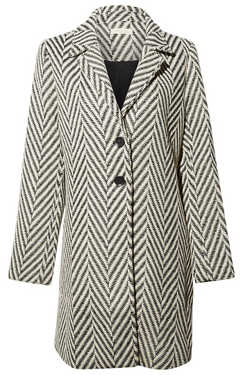 Chevron Coat with Side Pockets Slide 1