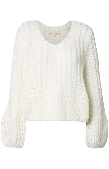 Knitted Balloon Sleeve Sweater Slide 1