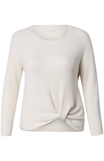 Front Knot Long Sleeve Knit Top Slide 1