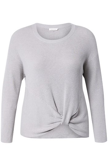 Front Knot Long Sleeve Knit Top Slide 1