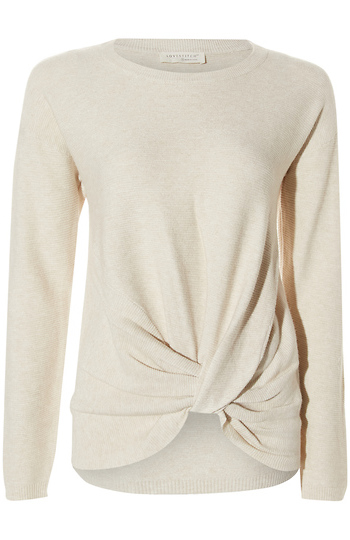 Ribbed Front Twist Sweater Slide 1