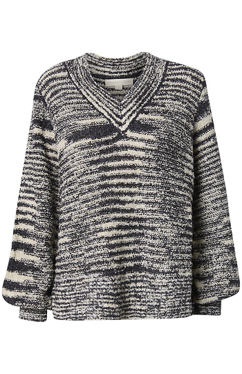 Striped V-Neck Pullover Slide 1