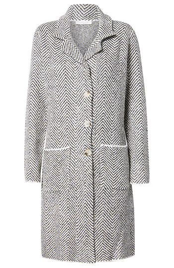 Herringbone Collared Coatigan Slide 1