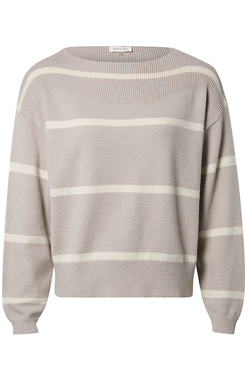 Boat Neck Striped Pullover Slide 1