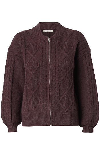 Cable Knit Zip Front Sweater Slide 1