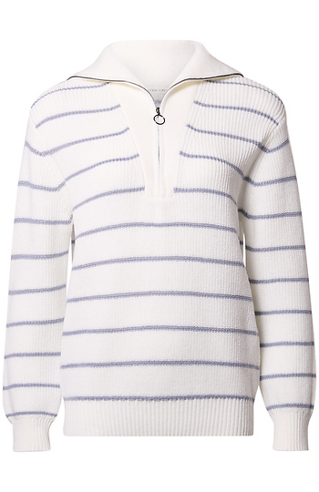 Striped Half Zip Sweater Slide 1