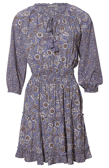 Floral Split Neck Mini Dress Slide 1