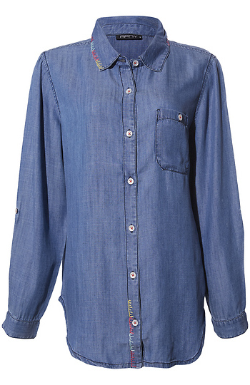 Embroidered Button Up Shirt Slide 1