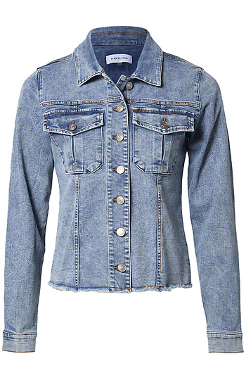 Frayed Hem Denim Jacket Slide 1