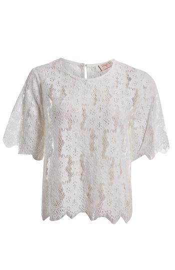 Floral Pattern Crochet Knit Top Slide 1