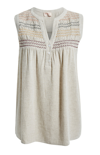 Smocked Split Neck Tank Slide 1