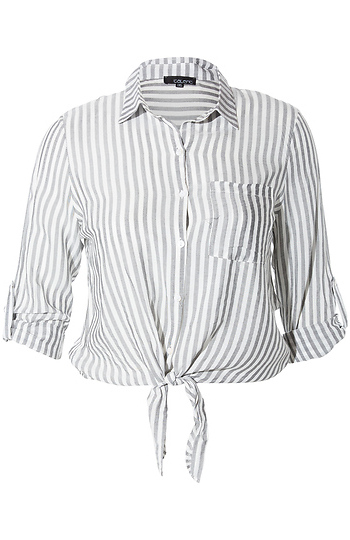 Tie Front Button Up Slide 1