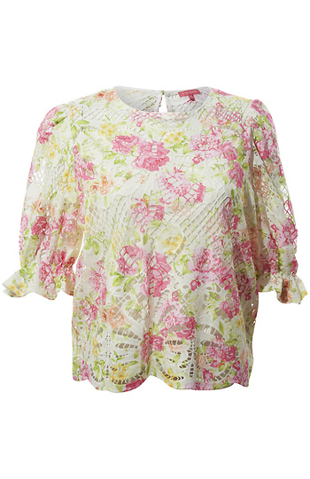 Floral Fishnet Top Slide 1